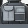 Grey Car Back Seat Organizer with multiple storage compartments