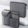 Sleek gray travel and organization bags for professional storage and accessories.