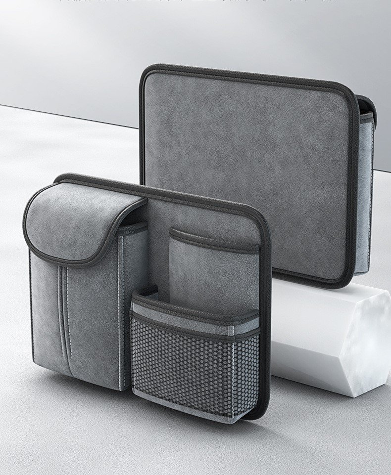 Sleek gray travel and organization bags for professional storage and accessories.