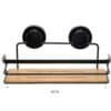 Sleek suction bathroom organizer for toiletries showing measurments