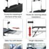 Step-by-step guide showing how to install and adjust the car tray table.