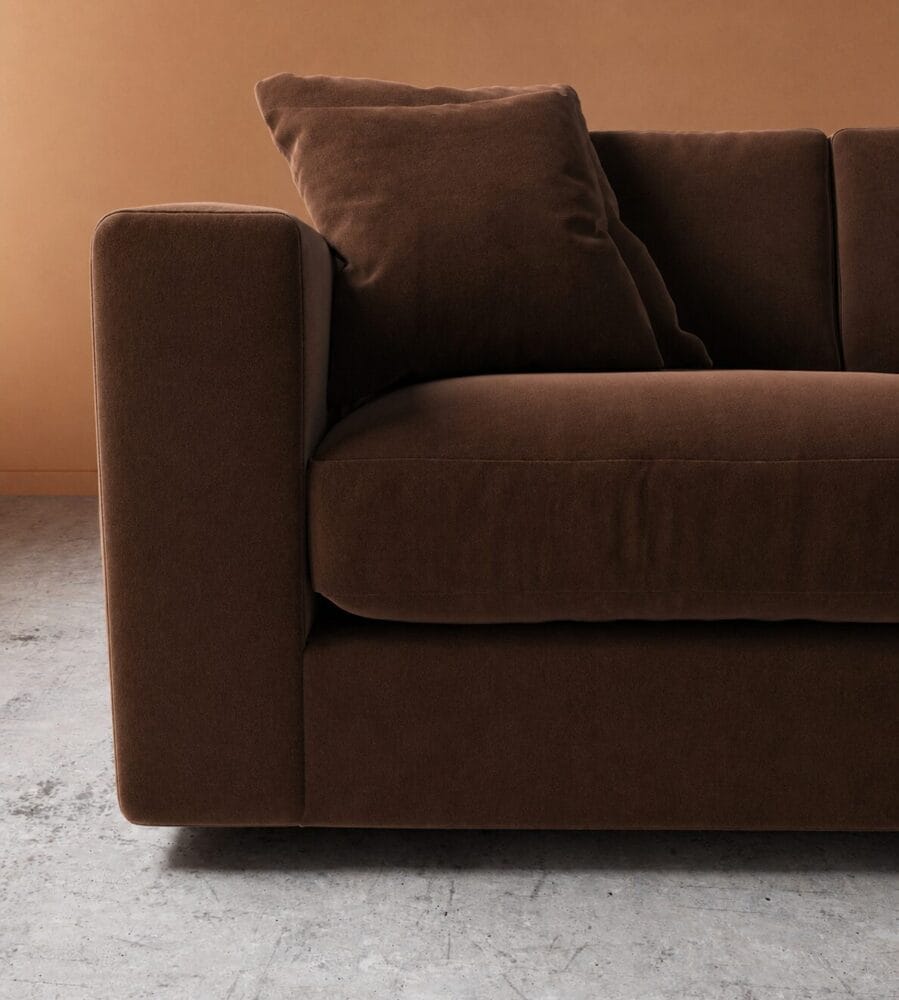 Althaea 3 Seater Sofa - Chocolate Brown - Image 2