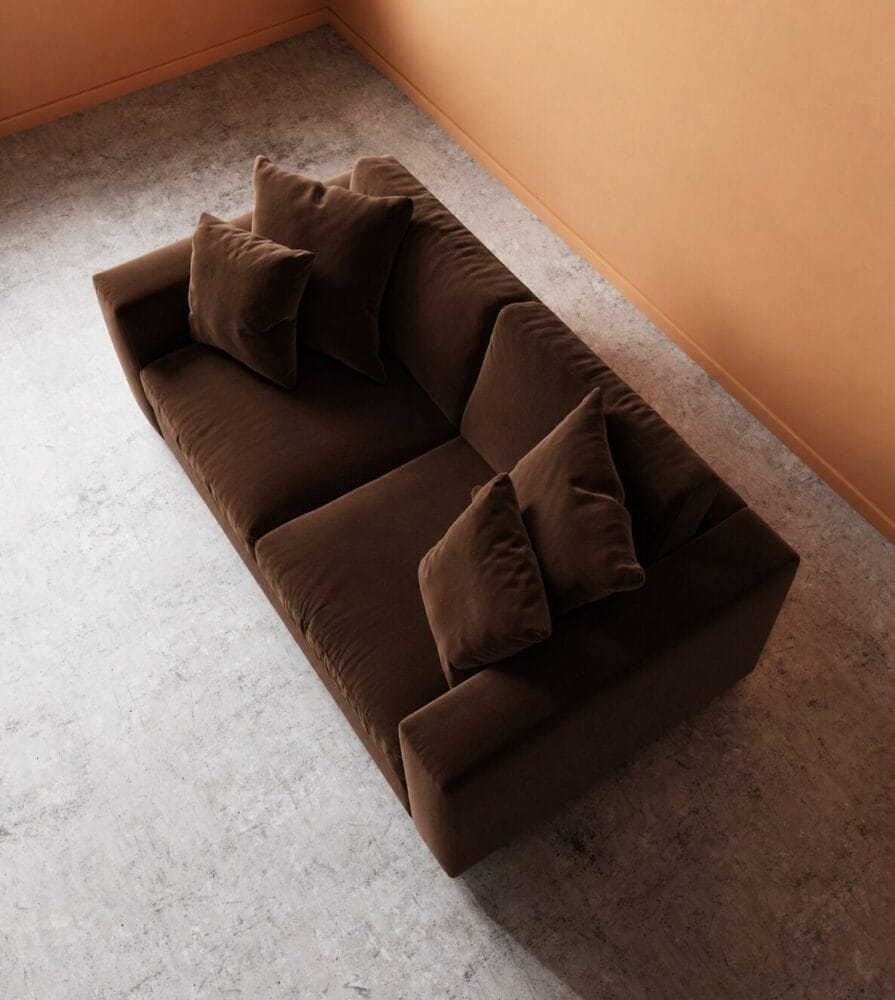 Althaea 3 Seater Sofa - Chocolate Brown - Image 4