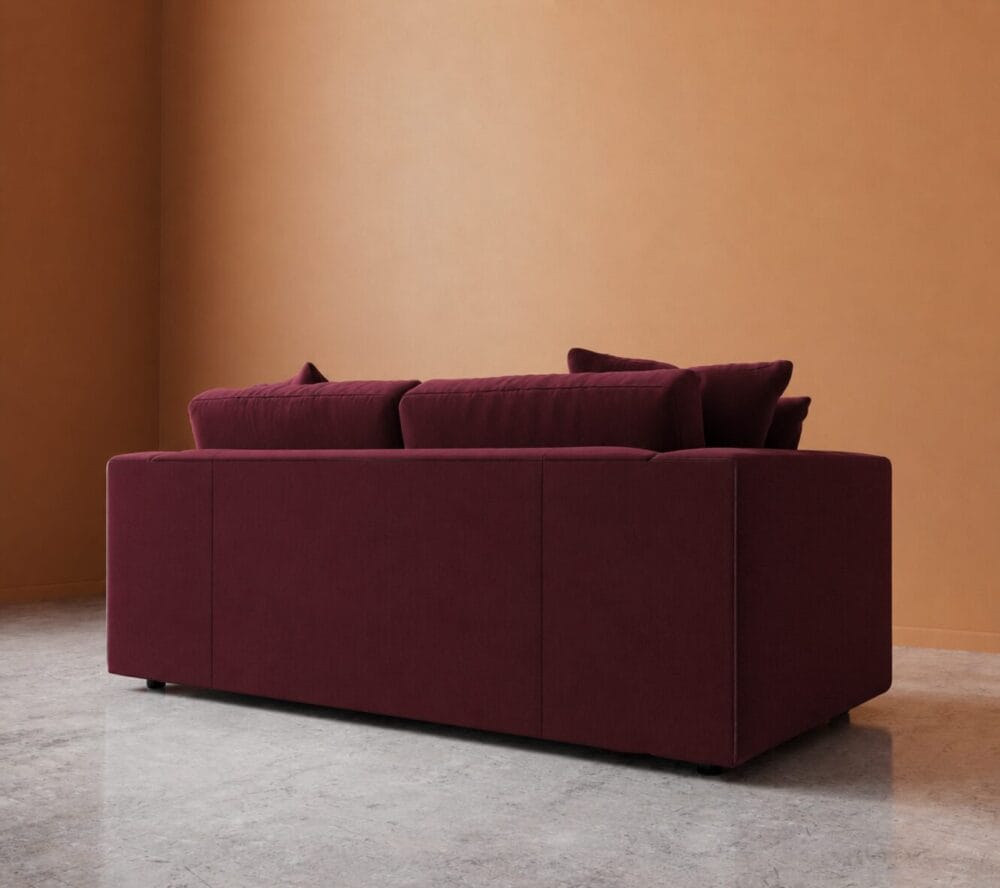 Althaea 3 Seater Sofa - Dark Wine - Image 5