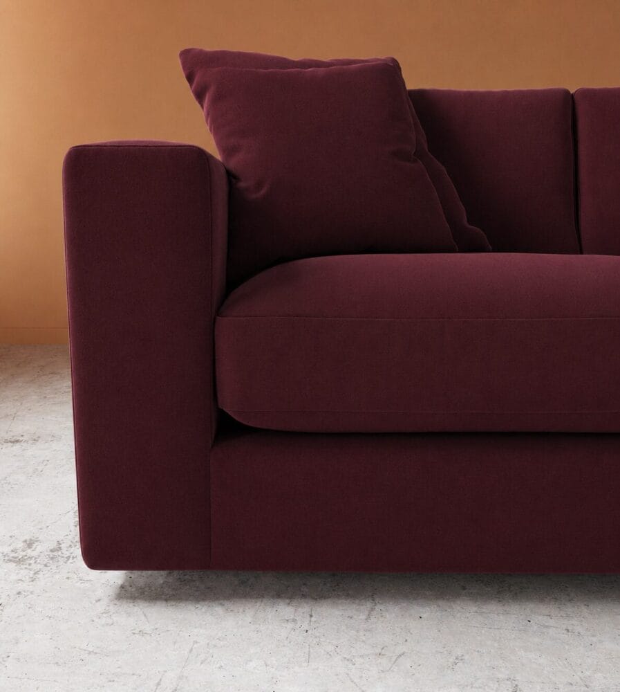 Althaea 3 Seater Sofa - Dark Wine - Image 4