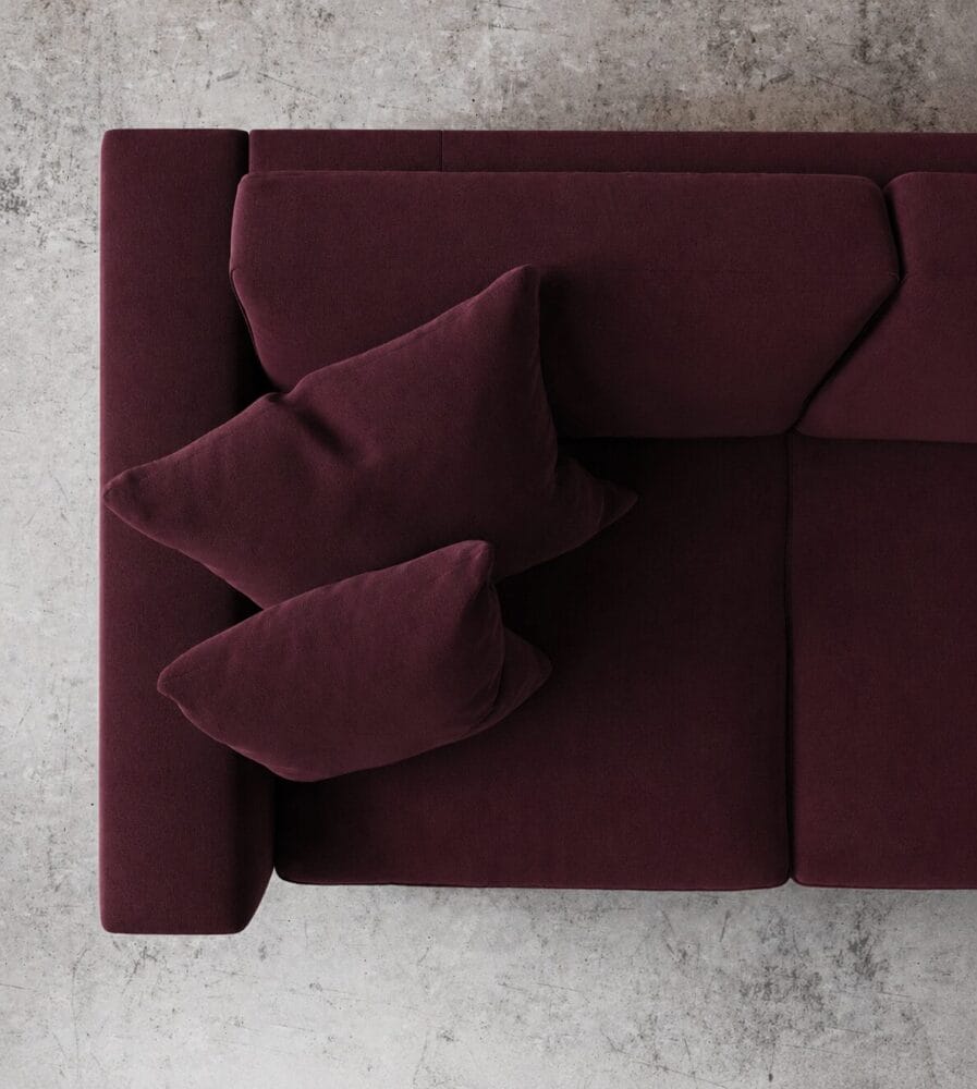 Althaea 3 Seater Sofa - Dark Wine - Image 2
