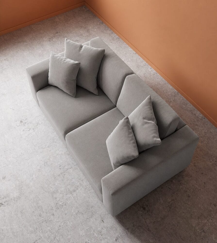 Althaea 3 Seater Sofa - Light Grey - Image 3