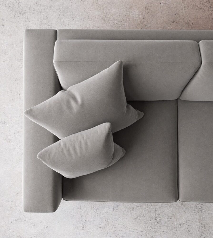 Althaea 3 Seater Sofa - Light Grey - Image 2