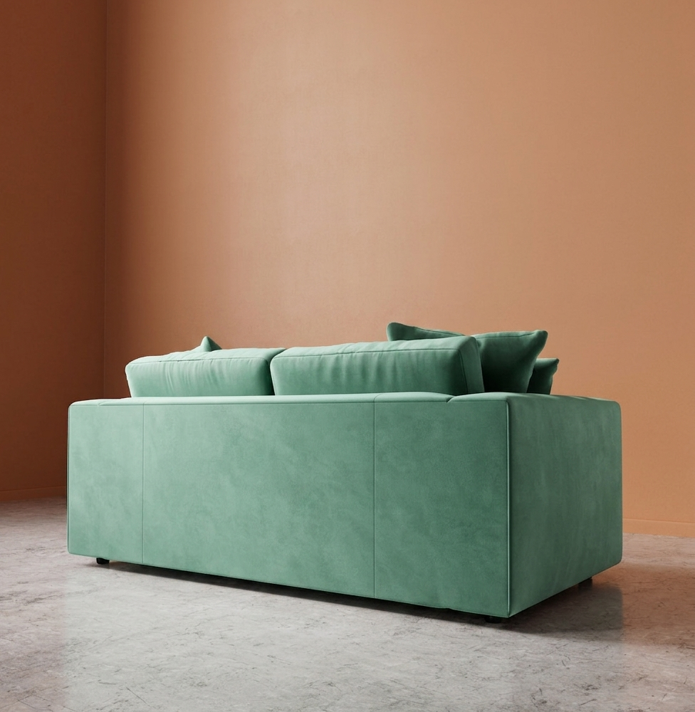 Modern mint green upholstered sofa