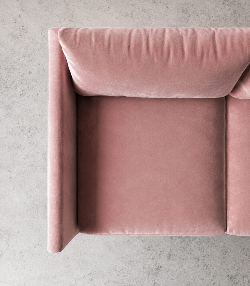 Aravali 2 Seater Sofa - Blush Pink Velvet - Image 5