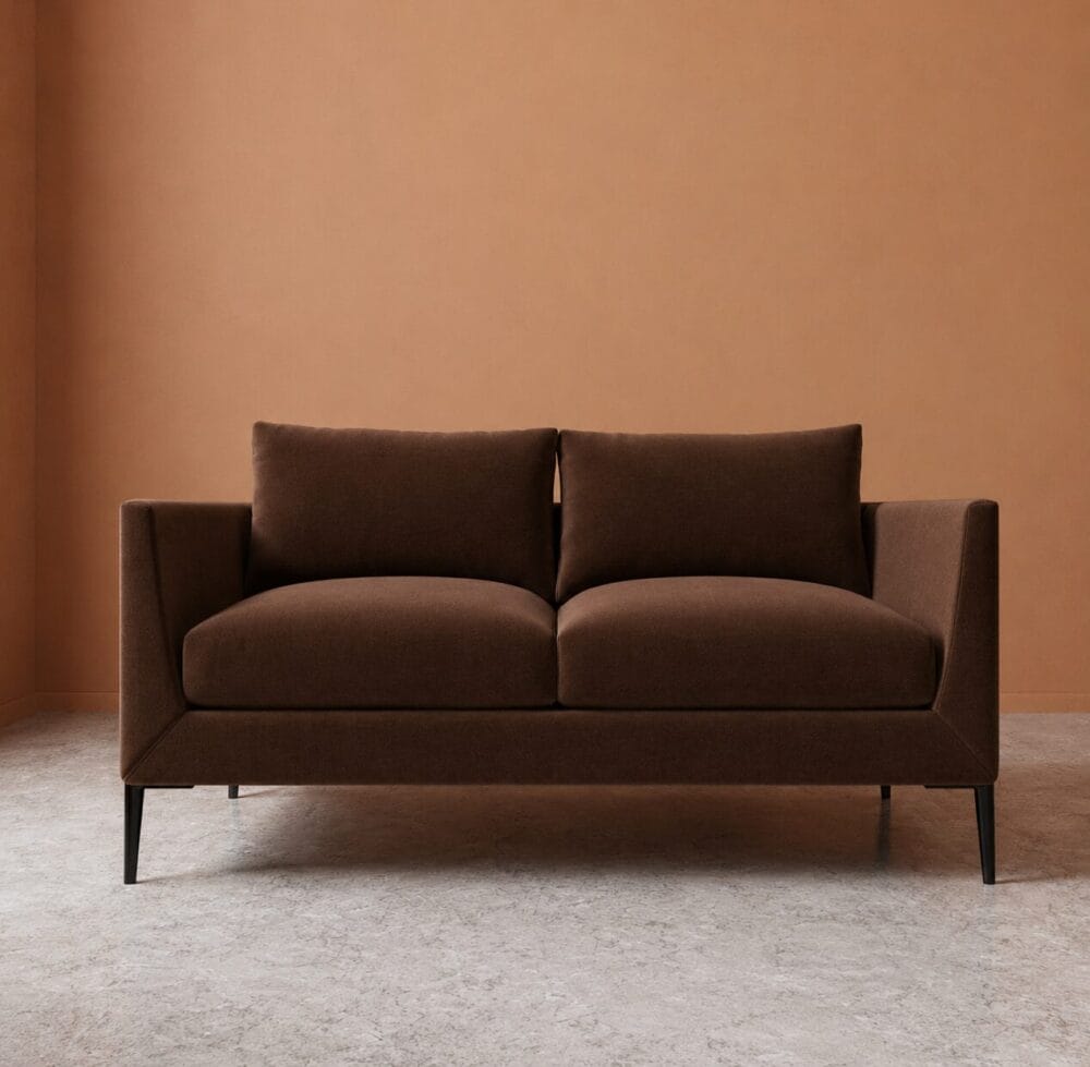 Aravali 2 Seater Sofa - Chocolate Brown Velvet