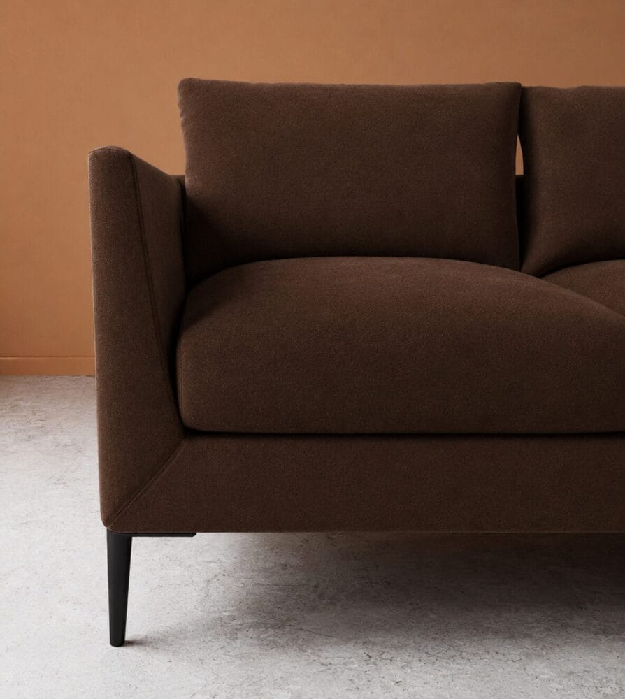 Aravali 2 Seater Sofa - Chocolate Brown Velvet - Image 3
