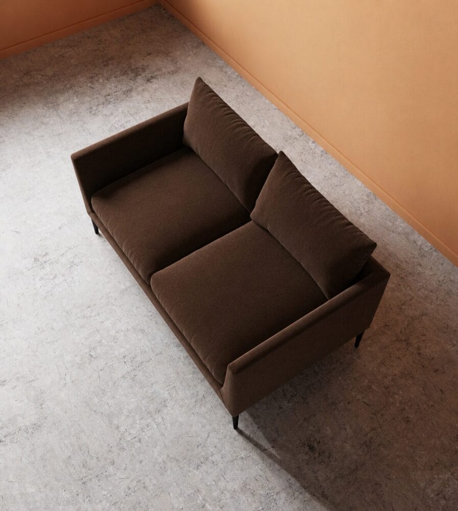 Aravali 2 Seater Sofa - Chocolate Brown Velvet - Image 4