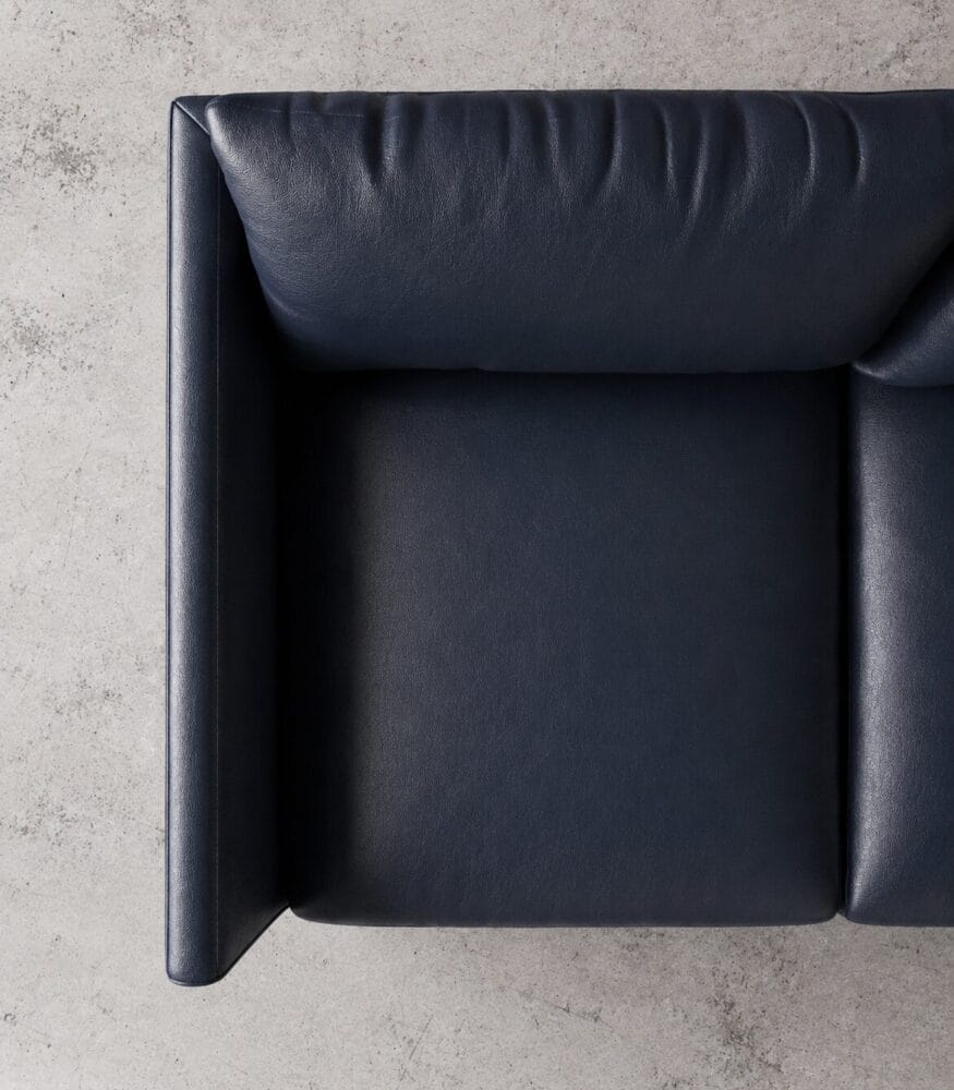 Aravali 2 Seater Sofa - Navy Blue Leatherette - Image 4