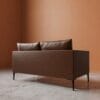 Aravali 2 Seater Sofa - Dark Brown Leatherette - Thumbnail Image 2
