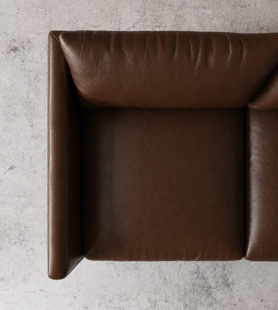Aravali 2 Seater Sofa - Dark Brown Leatherette - Image 4