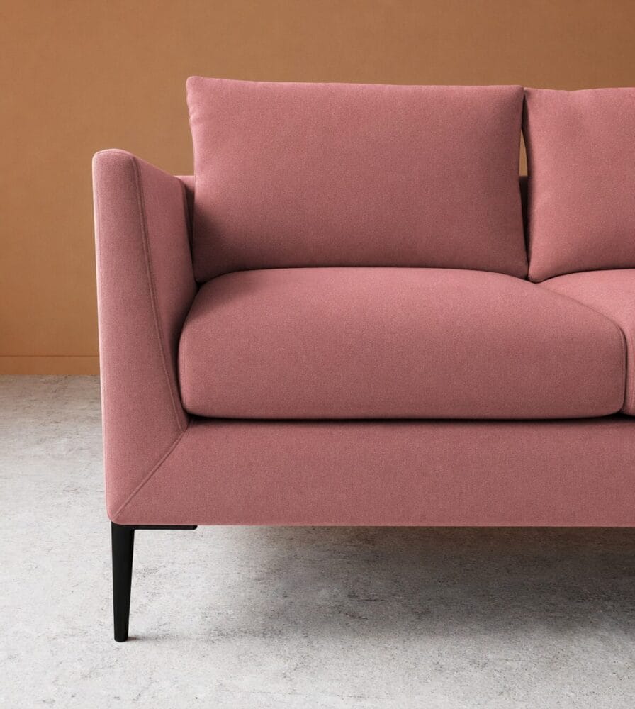 Aravali 2 Seater Sofa - Rose Gold Velvet - Image 3