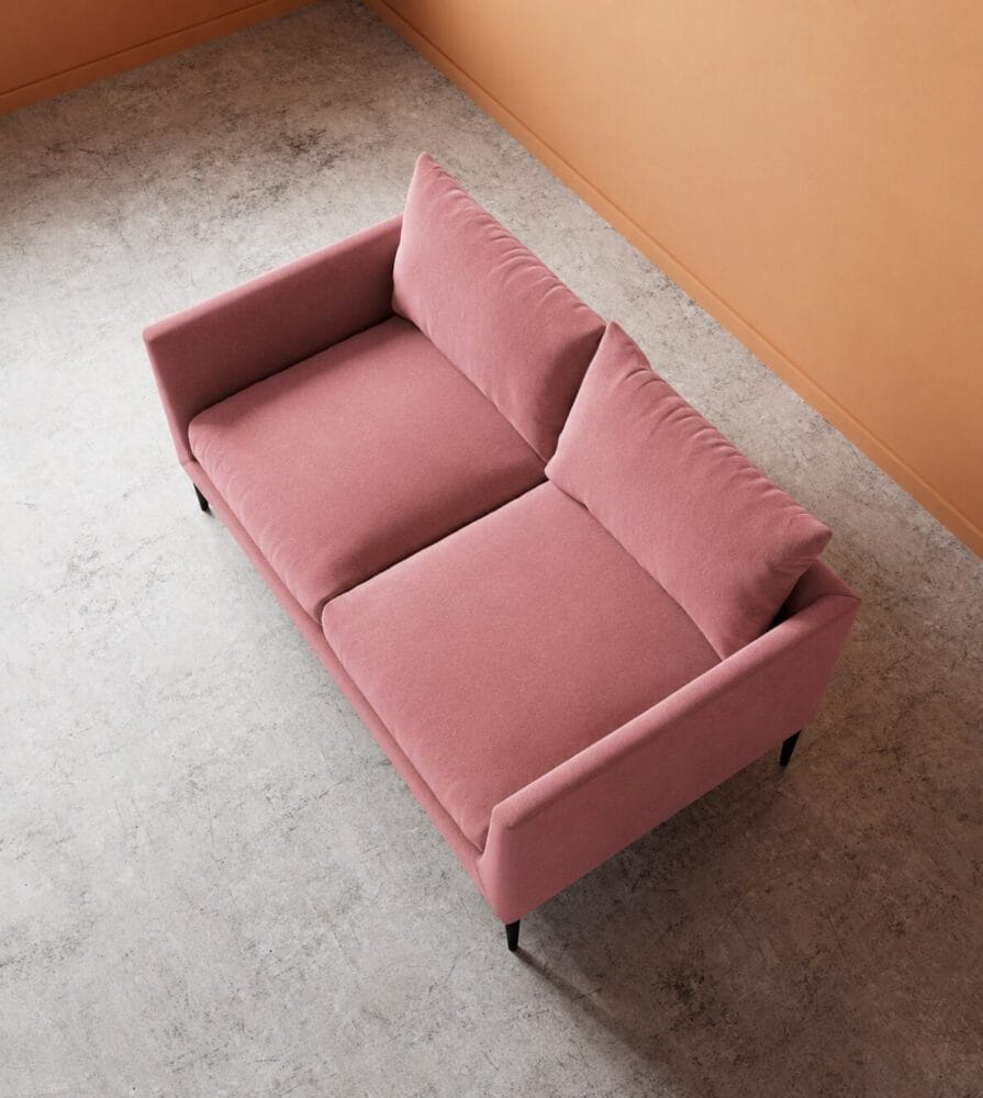 Aravali 2 Seater Sofa - Rose Gold Velvet - Image 4