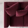 Alena sofa cushion detail burgundy velvet soft seating close up