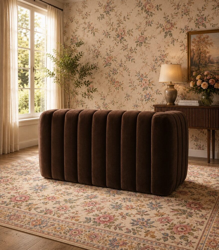 Calmora 2 Seater Sofa - Chocolate Brown Velvet - Image 4