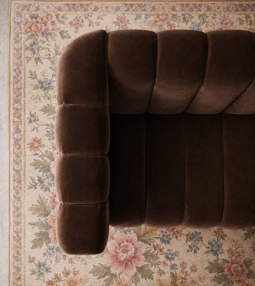 Calmora 2 Seater Sofa - Chocolate Brown Velvet - Image 3