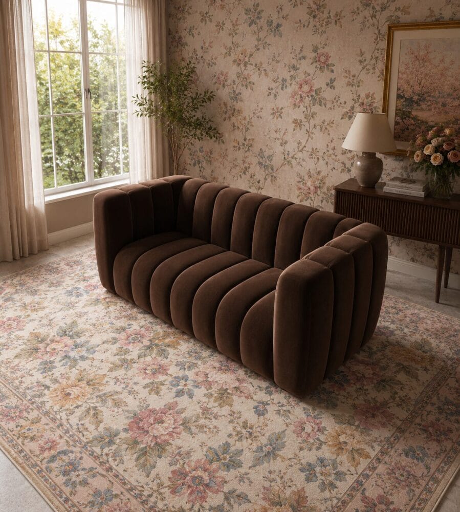 Calmora 2 Seater Sofa - Chocolate Brown Velvet - Image 2