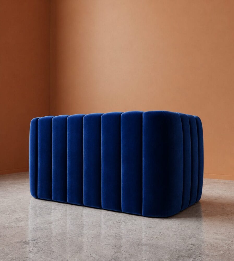 Calmora 2 Seater Sofa - Cobalt Blue Velvet - Image 2