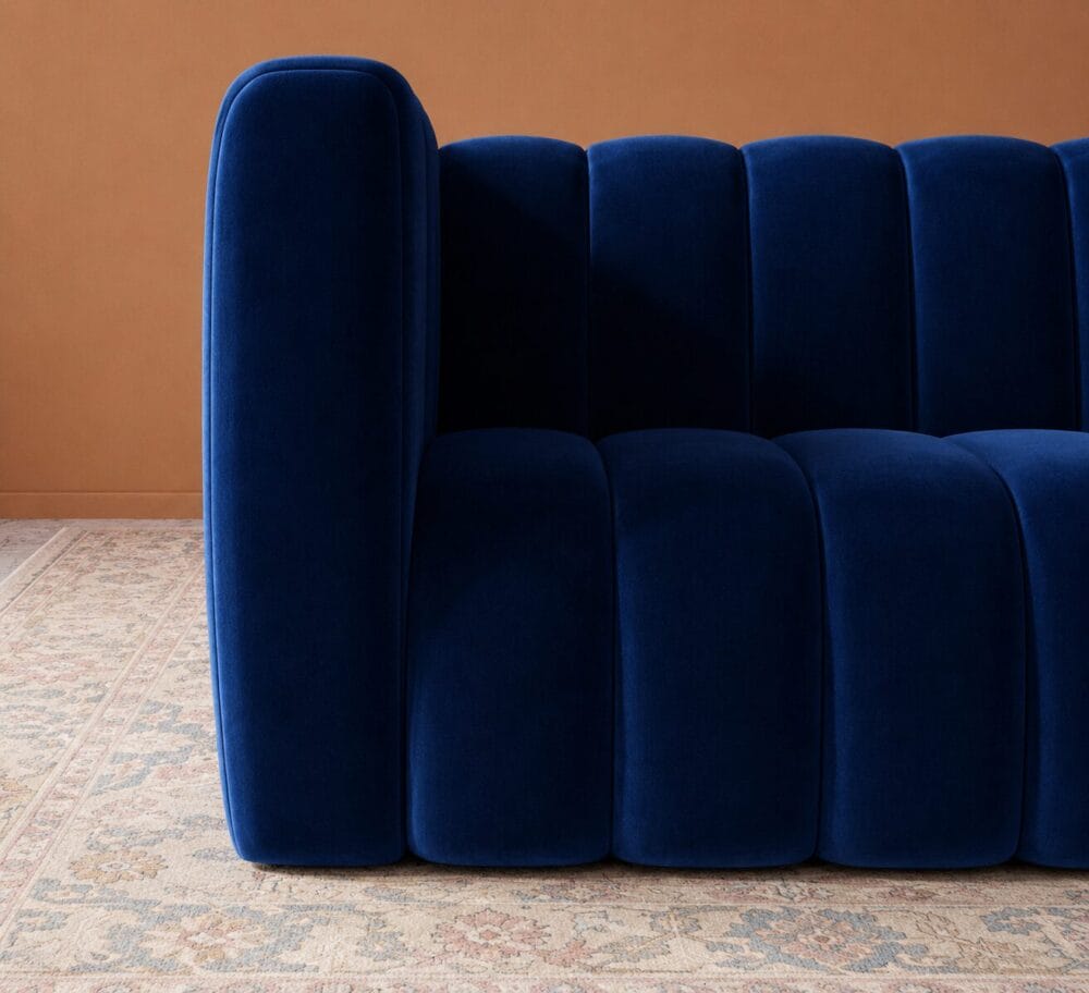 Calmora 2 Seater Sofa - Cobalt Blue Velvet - Image 3