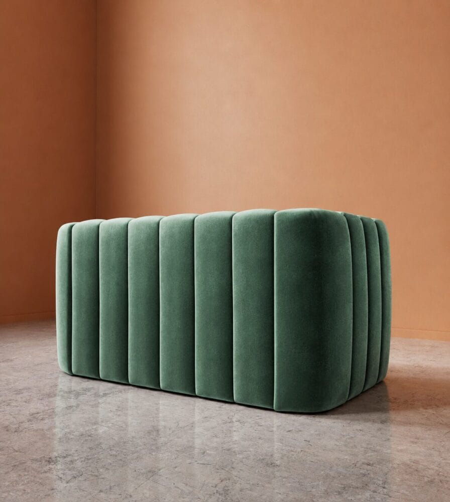 Calmora 2 Seater Sofa - Dark Mint Green Velvet - Image 2