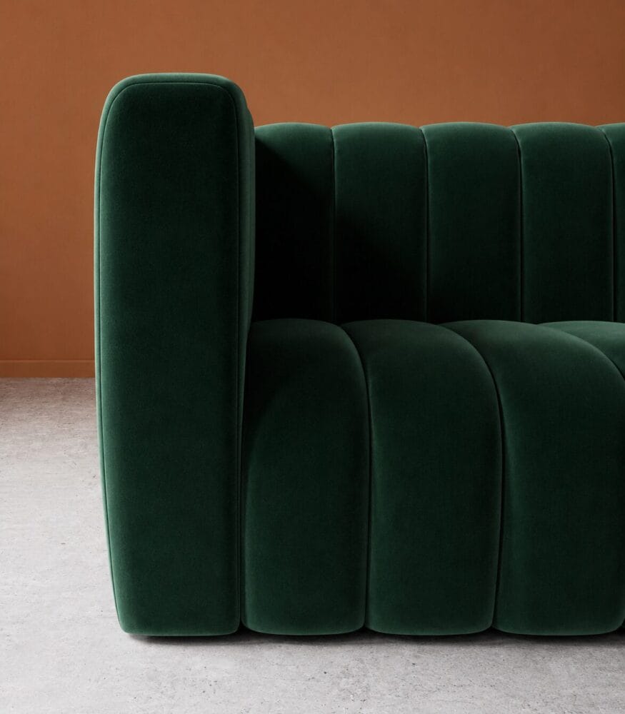 Calmora 2 Seater Sofa - Emerald Green Velvet - Image 5