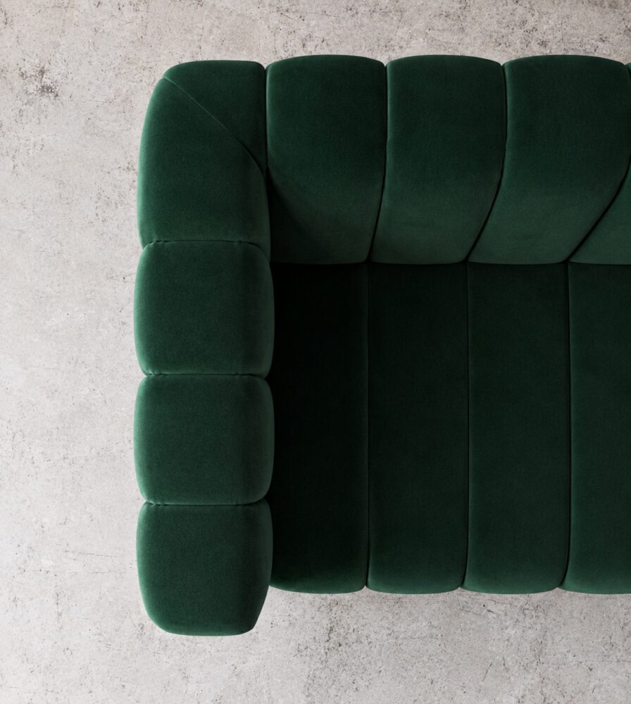 Calmora 2 Seater Sofa - Emerald Green Velvet - Image 2