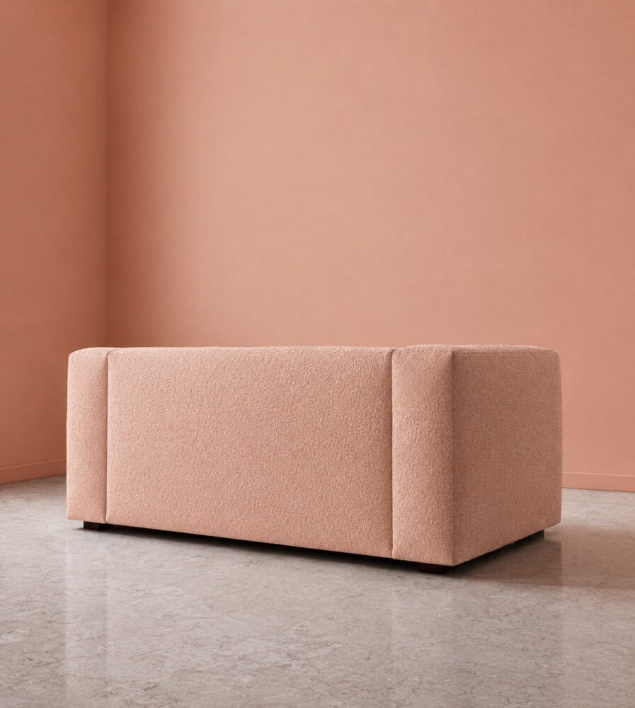 Cushora 2 Seater Sofa - Blush Pink Boucle - Image 2