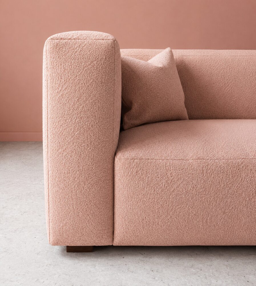 Cushora 2 Seater Sofa - Blush Pink Boucle - Image 3