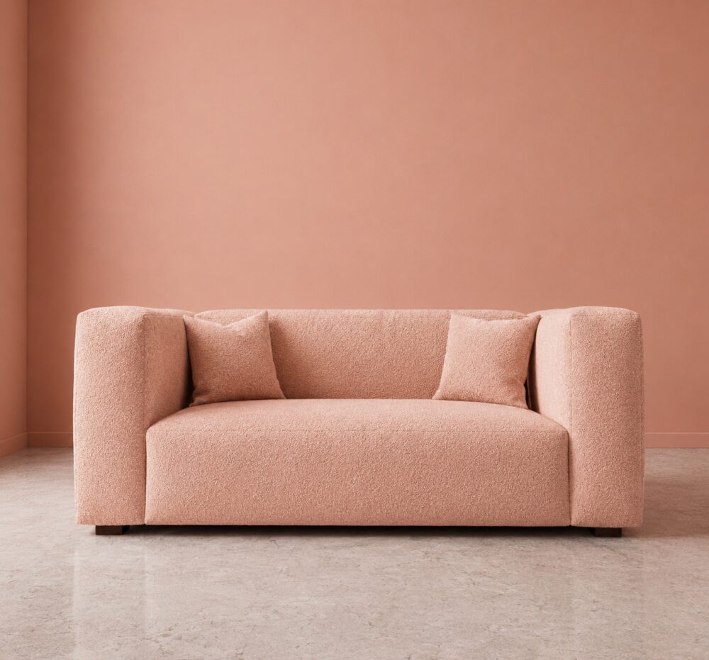 Cushora 2 Seater Sofa - Blush Pink Boucle