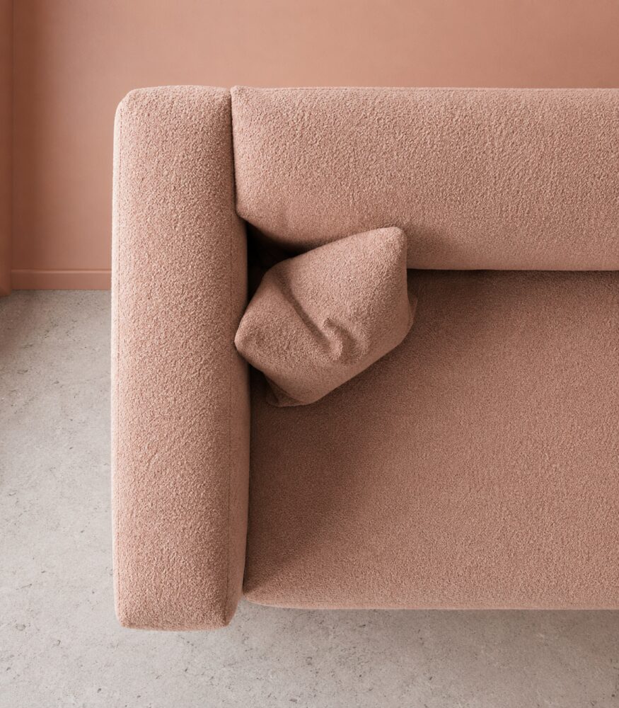 Cushora 2 Seater Sofa - Blush Pink Boucle - Image 5