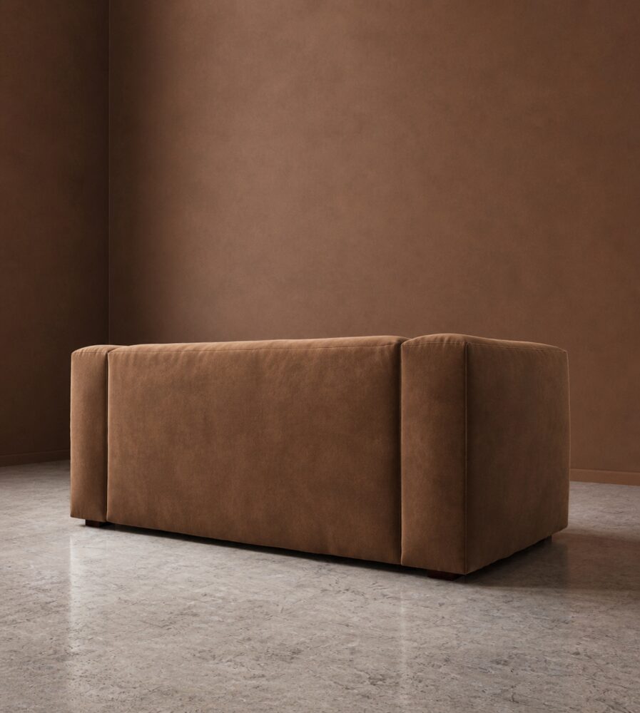 Cushora 2 Seater Sofa - Brown Suede - Image 4