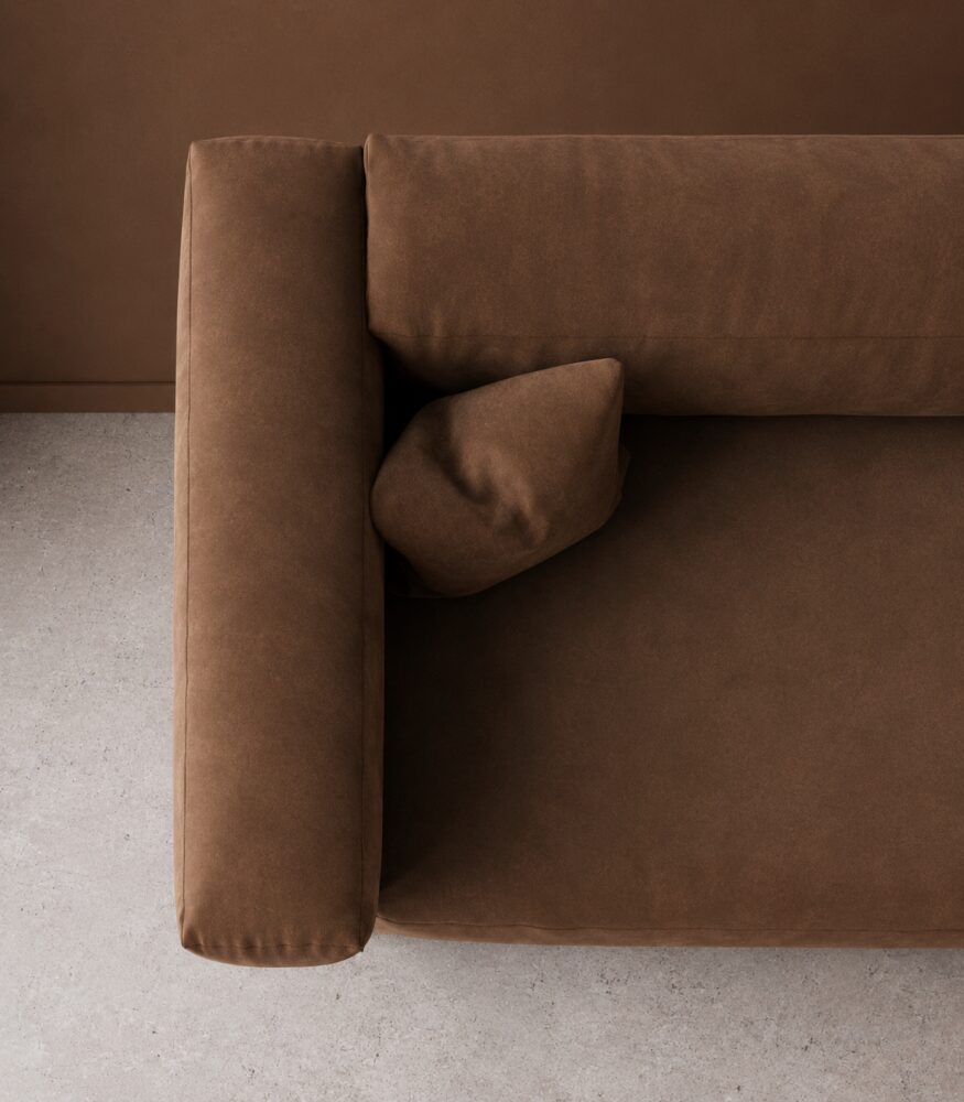 Cushora 2 Seater Sofa - Brown Suede - Image 5