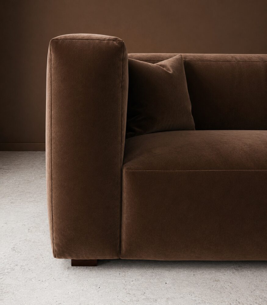 Cushora 2 Seater Sofa - Chocolate Brown Velvet - Image 2