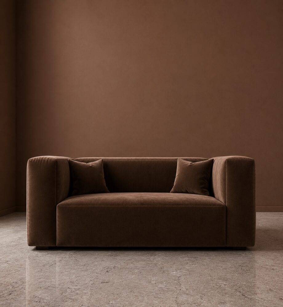 Cushora 2 Seater Sofa - Chocolate Brown Velvet