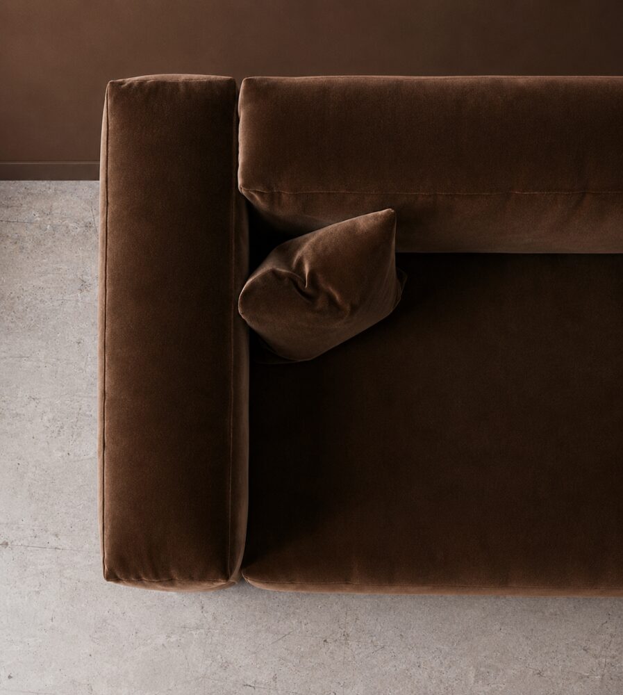 Cushora 2 Seater Sofa - Chocolate Brown Velvet - Image 4
