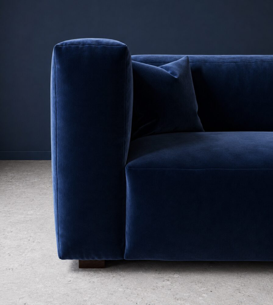 Cushora 2 Seater Sofa - Cobalt Blue Velvet - Image 4