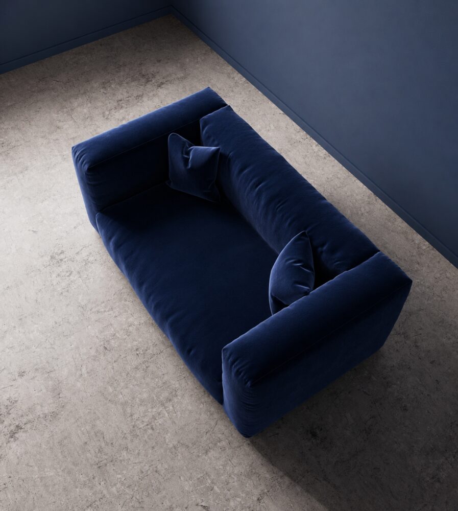 Cushora 2 Seater Sofa - Cobalt Blue Velvet - Image 5