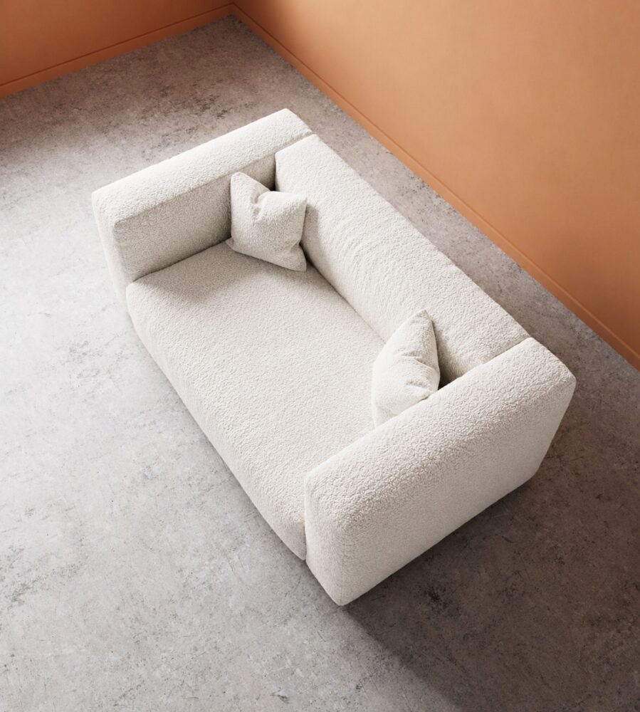 Cushora 2 Seater Sofa - White Boucle - Image 3