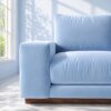 Denver 2 Seater Sofa - Baby Blue Velvet - Thumbnail Image 4