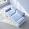 Denver 2 Seater Sofa - Baby Blue Velvet - Thumbnail Image 5