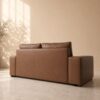Denver 2 Seater Sofa - Brown Leatherette - Thumbnail Image 4