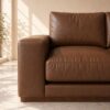 Denver 2 Seater Sofa - Brown Leatherette - Thumbnail Image 5