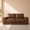 Denver 2 Seater Sofa - Brown Leatherette