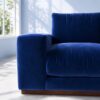 Denver 2 Seater Sofa - Electric Blue Velvet - Thumbnail Image 2