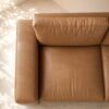 Denver 2 Seater Sofa - Tan Brown Leatherette - Thumbnail Image 2